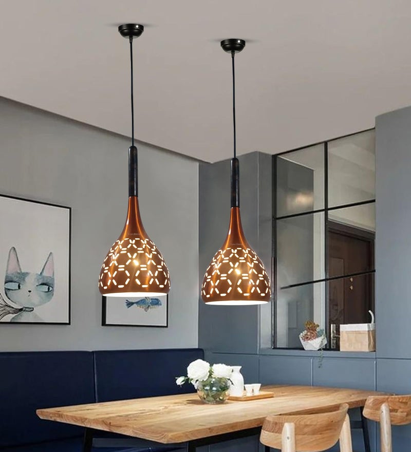 Lyse Decor Hanging Lights for Dining Table, Pendant Lights for Kitchen Island, Lamps for Office Cabin, Hanging Lights for Home Entrance and Modern Lamps for Drawing Room (Pack of 2) - Image 1