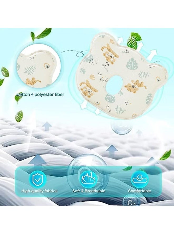 Baby Pillow Head Shaping, Soft and Cozy Baby Pillow, Preventing Flat Head and Shapes Infant's Head, Perfect for Sleeping and Head Support for 0-36 Months Newborns and Infant (Tiger) - Image 3
