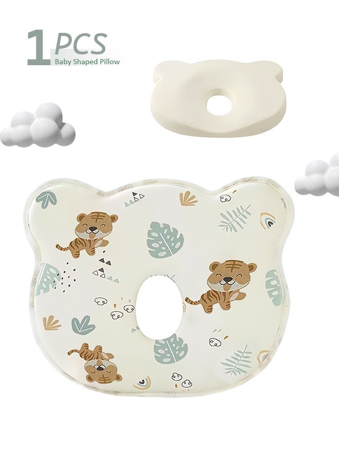 Baby Pillow Head Shaping, Soft and Cozy Baby Pillow, Preventing Flat Head and Shapes Infant's Head, Perfect for Sleeping and Head Support for 0-36 Months Newborns and Infant (Tiger) - Image 1