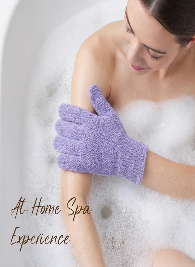 Fundrem 4 Pairs Exfoliating Gloves for Shower, Shower Gloves, Body Scrubber, Korean Exfoliating Mitt Body Scrubber, Microfiber Bath Gloves, Exfoliate Sponge Loofah Wash, Shower Scrubber - Image 2