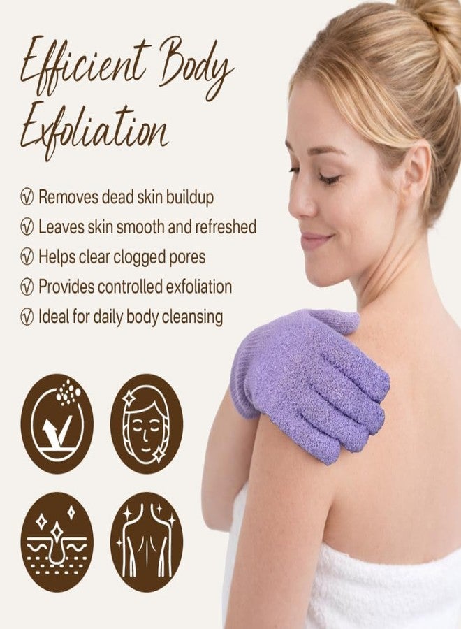 Fundrem 4 Pairs Exfoliating Gloves for Shower, Shower Gloves, Body Scrubber, Korean Exfoliating Mitt Body Scrubber, Microfiber Bath Gloves, Exfoliate Sponge Loofah Wash, Shower Scrubber - Image 4