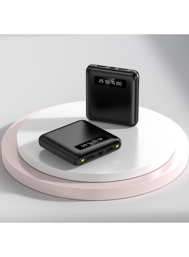 10000mAh Power Bank LED Digital Display Mini Portable Power Bank Slim and Lightweight Mobile Charger (Black)  - Image 1