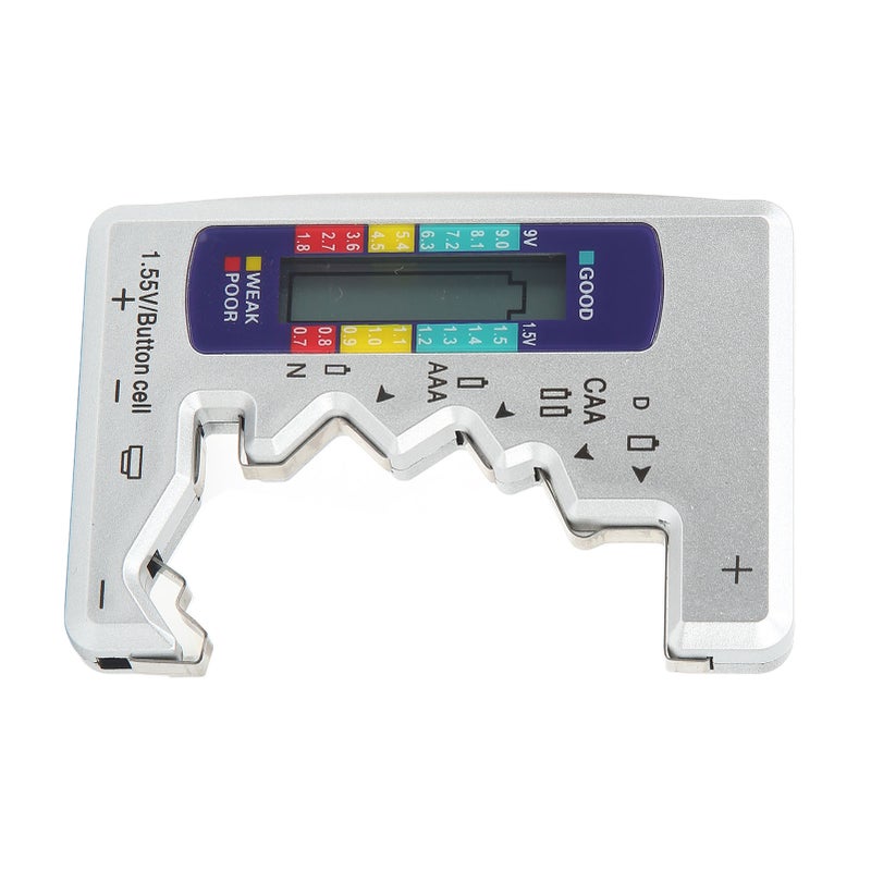 Digital Battery Capacity Gauge Tester Universal D C N AAA AA 9V 1.5V Button Cell Analyzer Silver - Image 3