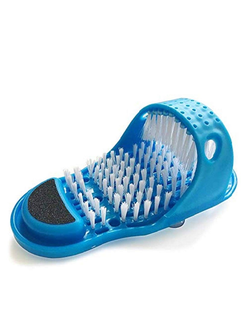 EVERMARKET - Evermarket Magic Feet Cleaner Simple Foot Scrubber Feet Shower Spa Easy Feet Cleaning Brush Exfoliating Foot Massager SlipperBlue - Image 1