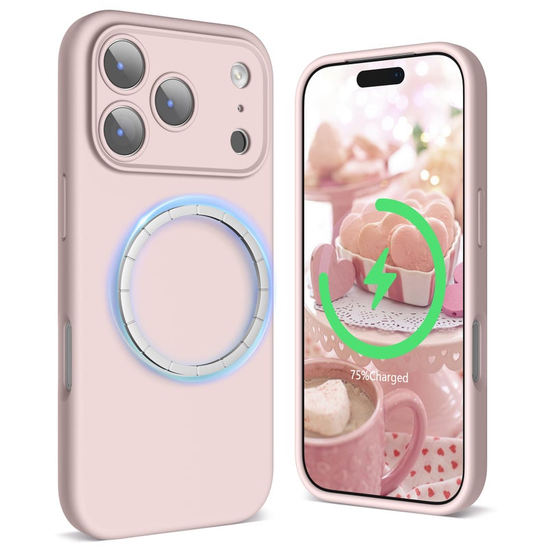 SURPHY Case for iPhone 17 Pro Max Case Compatible with MagSafe 69 inch 2025 Liquid Silicone 17 Pro Max Phone Cases Whit Soft Microfiber Lining Pink Sand - Image 2