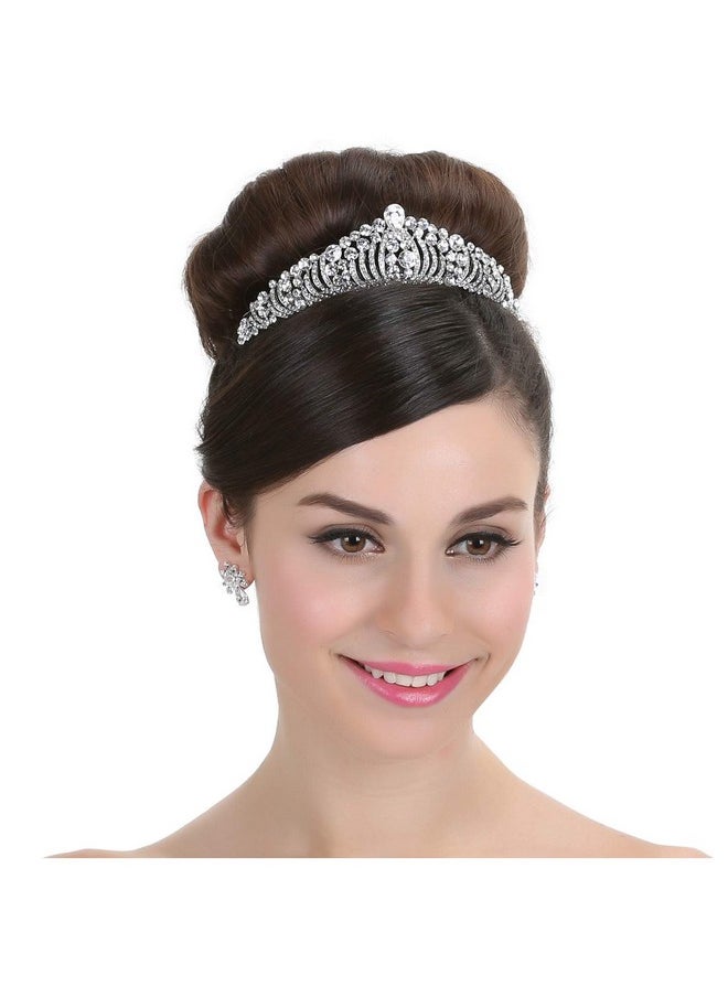 SAMKY Wedding Tiara Crown Bridal Headpiece For Women Accessories For Classic Bride  - Image 1