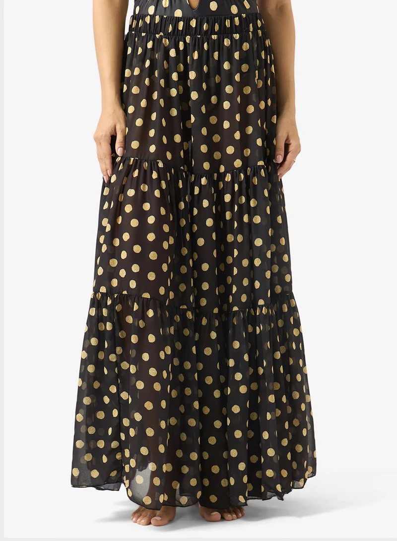Soleira  Polka Print Swimsuit With Beack Skirt for Women | Best Price UAE