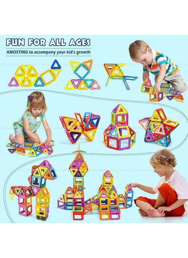Mag Magic Magnetic Building Blocks Puzzle For Kids Learning Toy Block Vehicle Playset(Multicolor; 86 Pcs)