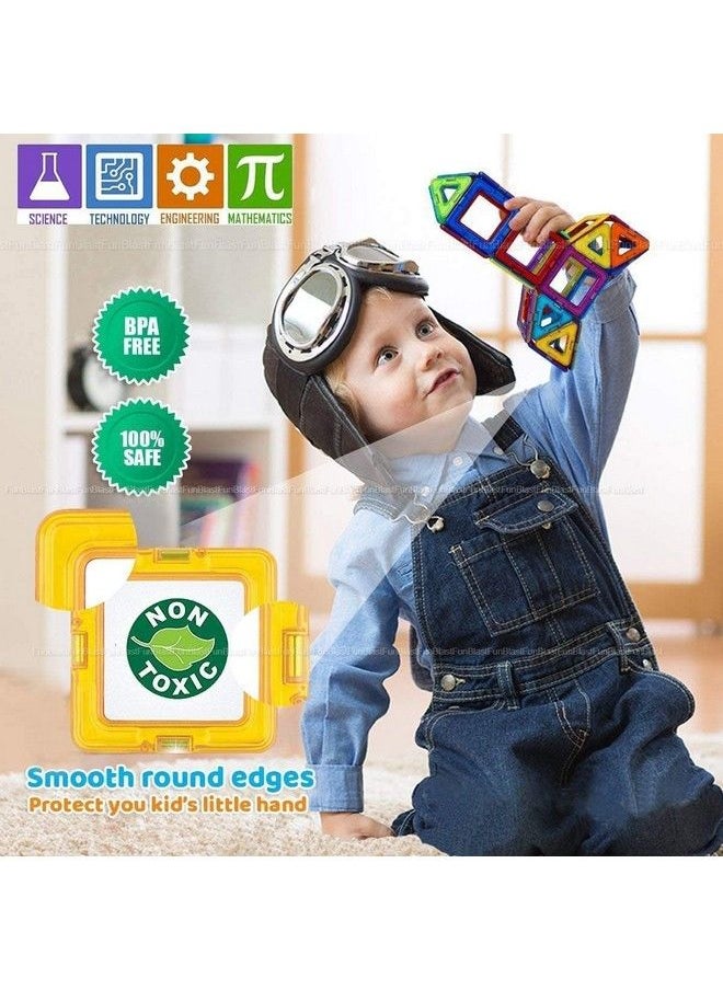 Mag Magic Magnetic Building Blocks Puzzle For Kids Learning Toy Block Vehicle Playset(Multicolor; 86 Pcs)