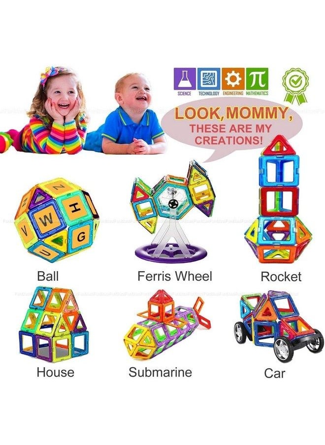 Mag Magic Magnetic Building Blocks Puzzle For Kids Learning Toy Block Vehicle Playset(Multicolor; 86 Pcs)
