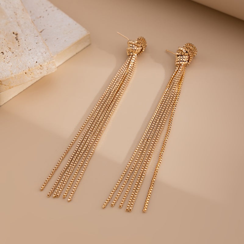 و بسيطة الأعمال طويلة عقدة Tassel قلادة الموضة متعددة الطبقات على شكل Y تصميم حس سلسلة قلادة للنساء - Image 4