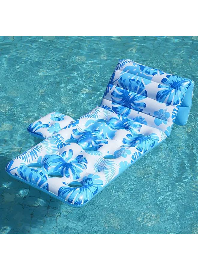 Multifunctional Blue Recliner Adjustable Backrest Pool Float With Cup Holder - Image 1
