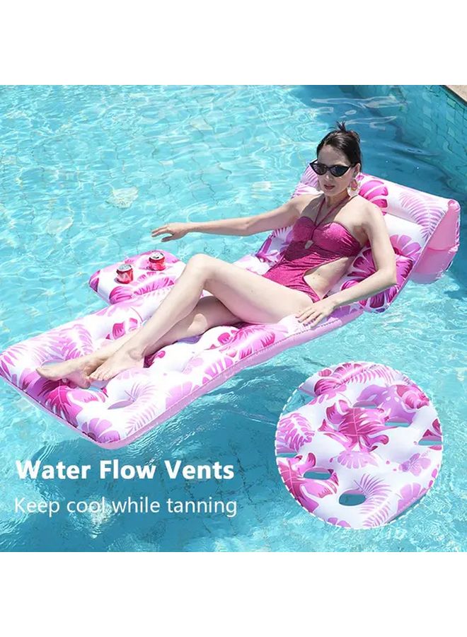 Multifunctional Blue Recliner Adjustable Backrest Pool Float With Cup Holder - Image 3