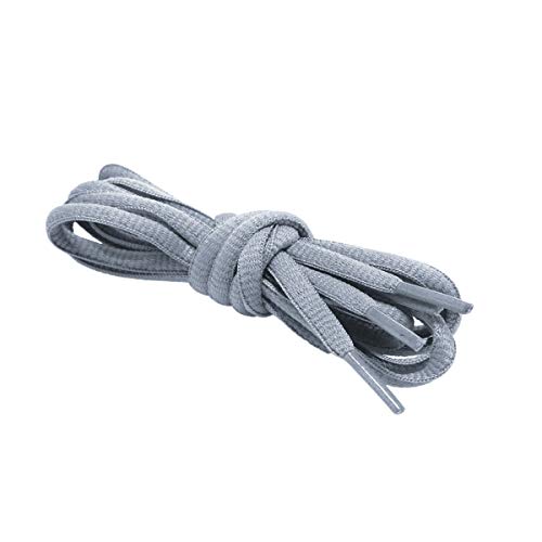 Curtual Oval Shoelaces Half Round 1/4" Shoe Laces for Athletic Shoelaces 5 Colors 8 Different Lengths (27" inches (69 cm), Gray) - Image 1