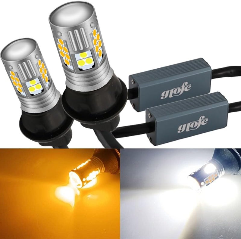 GLOFE 3157 4057 3057 4157 Dual Color Switchback DRL LED Turn Signal Light Bulbs - Image 1