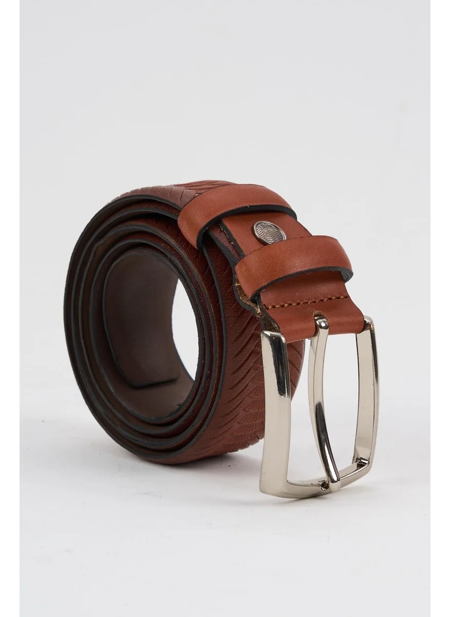 Alexander Gardi Alexandergardi Men's Texture Detailed Leather Belt (E24-BELT-13)
