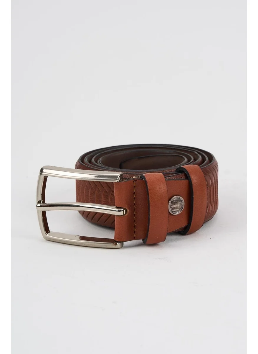 Alexander Gardi Alexandergardi Men's Texture Detailed Leather Belt (E24-BELT-13)
