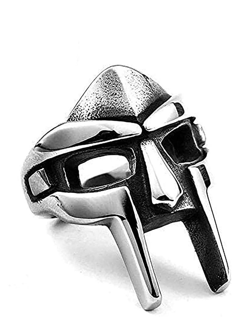 KASTWAVE - 1/2 Pcs Doom Mask Ring - Size 7-14, Egyptian Pharaoh Ring, Viking Men's Rings, Vintage Biker Ring, Punk Gladiator Style Stainless Steel Ring Silver Male Ring Jewelry Accessory - Image 1