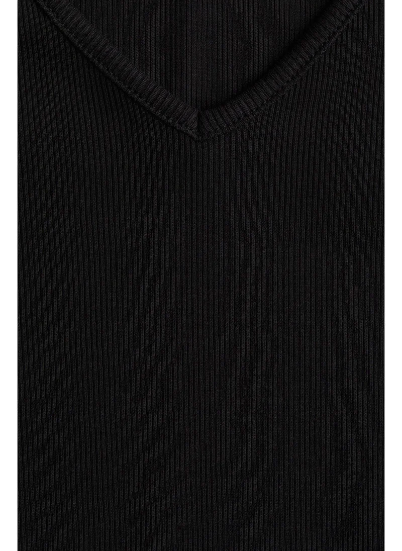 اتش اند ام Ribbed cotton jersey top