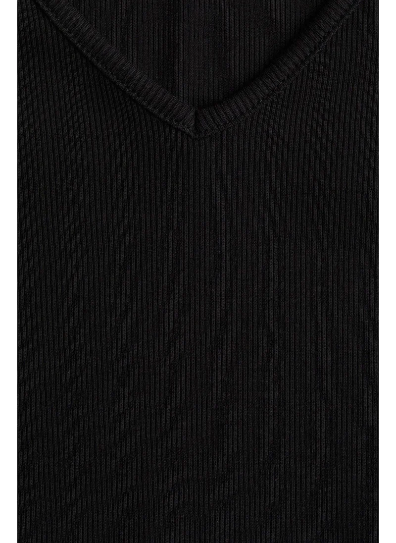 H&M Ribbed cotton jersey top