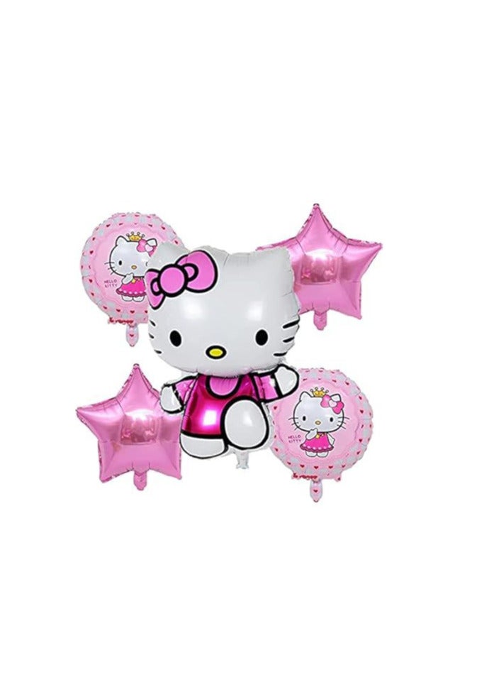 هالو كيتي بالونات هيلو كيتي للاطفال | بالونات لاتكس ملونة عالية الجودة | 5 حبة داخل الكيس | بالونات زينة للحفلات وأعياد الميلاد والمناسبات | رسومات كرتونية جميلة تضيف البهجة للديكور