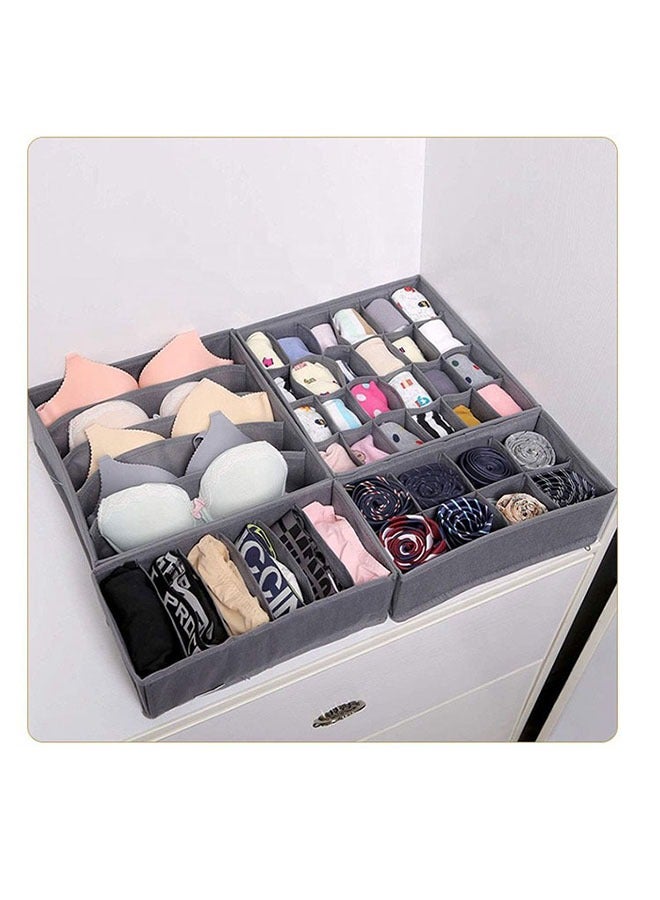 Generic 4-Piece Foldable Underwear Socks Storage Box, Foldable Closet Drawer Organizers Divider, Closet Dresser Drawers Storage Boxes for Clothes Panties Underwear Sock Ties (Dark Grey)  - Image 5
