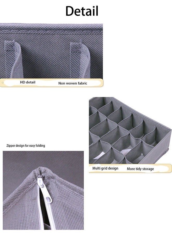 Generic 4-Piece Foldable Underwear Socks Storage Box, Foldable Closet Drawer Organizers Divider, Closet Dresser Drawers Storage Boxes for Clothes Panties Underwear Sock Ties (Dark Grey)  - Image 4