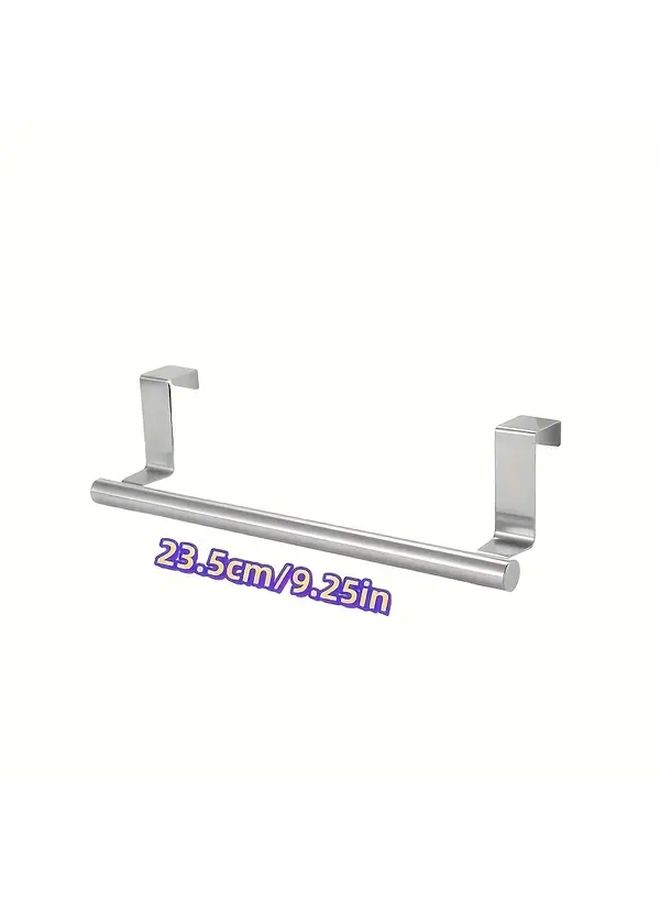 Black Stainless Steel Towel Bar Easy To Install Cabinet Door Hanger Space Saving No Drill Towel Holder For Kitchen Bathroom 1pc - Image 5