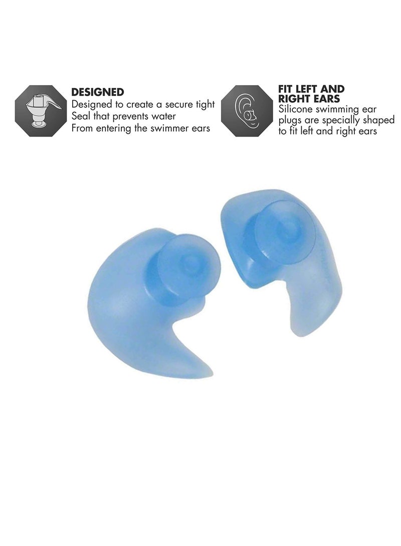 TYR Silicone Molded Ear Plug Swim Equipments & Accessories For Men & Women (White/Blue,One size) - Image 2