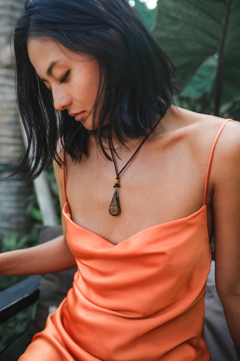 Orgonite Crystal Emotional Body Purification Black Tourmaline Orgone Crystal Tear Drop pendant for Strengthen Immune System - Swallows Negative Energy - Positivity - Image 2