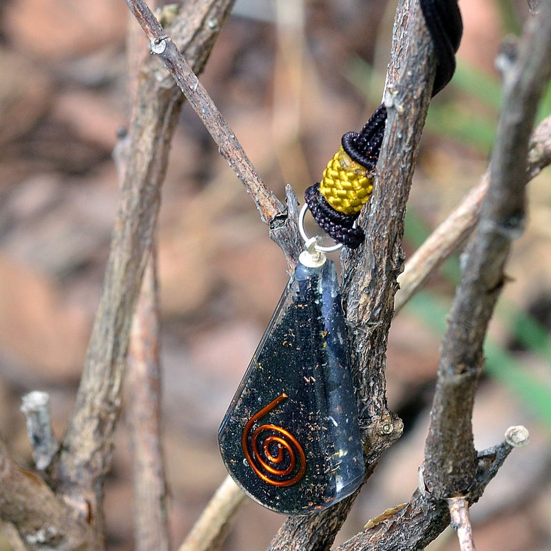 Orgonite Crystal Emotional Body Purification Black Tourmaline Orgone Crystal Tear Drop pendant for Strengthen Immune System - Swallows Negative Energy - Positivity - Image 3