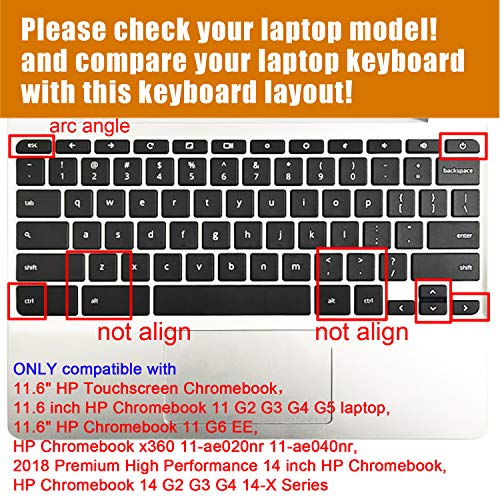 WSLUCKO Keyboard Cover Skin for HP Chromebook 11 x360 11.6,G2/G3/G4/G5/G6 EE/G7 EE 11.6, 14-ca 14-ak14-X Series/HP Chromebook 14 G2 G3 G4 Keyboard Protector,Garland - Image 3