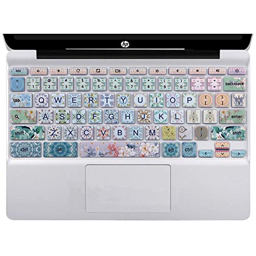 WSLUCKO Keyboard Cover Skin for HP Chromebook 11 x360 11.6,G2/G3/G4/G5/G6 EE/G7 EE 11.6, 14-ca 14-ak14-X Series/HP Chromebook 14 G2 G3 G4 Keyboard Protector,Garland - Image 1