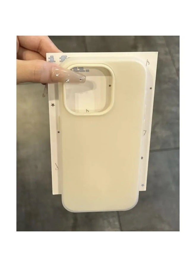 NIBEMINENT Skin Feel Jelly Shell Protective TPU Case Cover For iPhone 15 Pro Max, Antique White