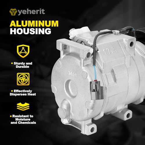 YEHERIT AC Compressor with Clutch with Clutch Compatible with Honda Accord 2003-2007, Odyssey 2005-2007, Pilot 2005-2008, Ridgeline & Acura MDX TL, 3.0L 3.2L 3.5L w/One Plug - Image 3