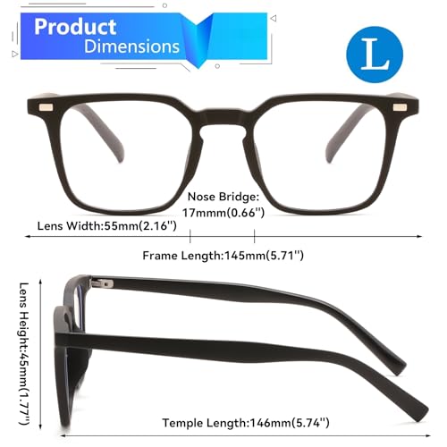 Karsaer Bluecut & Antiglare Computer Eyeglasses For Eye Protection and Strain For Men & Women | Medium | Square E1392 - Image 4