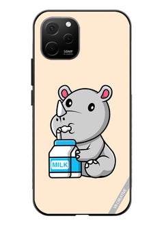 Protective Case Cover For Huawei Nova Y61 Cute Rhino Design Multicolour