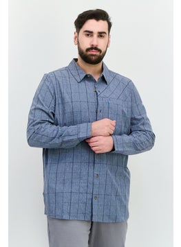 Avalanche Men Regular Fit Checkered Long Sleeves Casual Shirt, Slate Blue  - Image 1