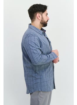 Avalanche Men Regular Fit Checkered Long Sleeves Casual Shirt, Slate Blue  - Image 2