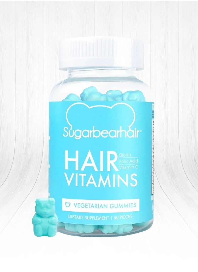 A set of 3 packs of vegan gum with vitamins that are good for hair, each contains 60 pieces of gum and comes with a free brush as a gift