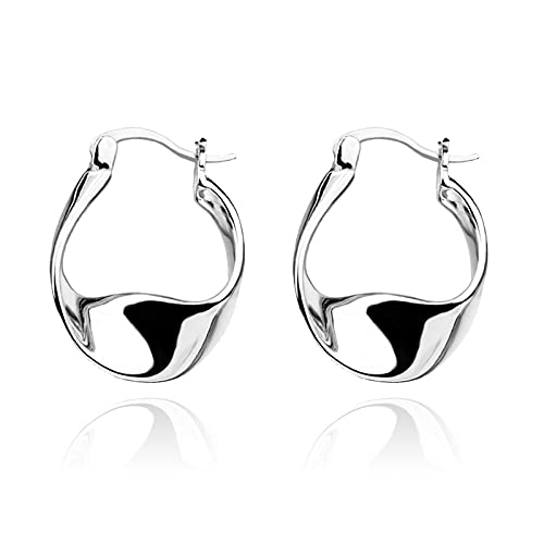 KesaPlan 925 Sterling Silver Earrings Silver Hoop Earrings for Women Small Huggie Hoops, Lightweight Chunky Hoops, Hypoallergenic Nickel-Free Elegant Everyday Jewelry, Dainty Silver Earrings for Gifts - Image 1