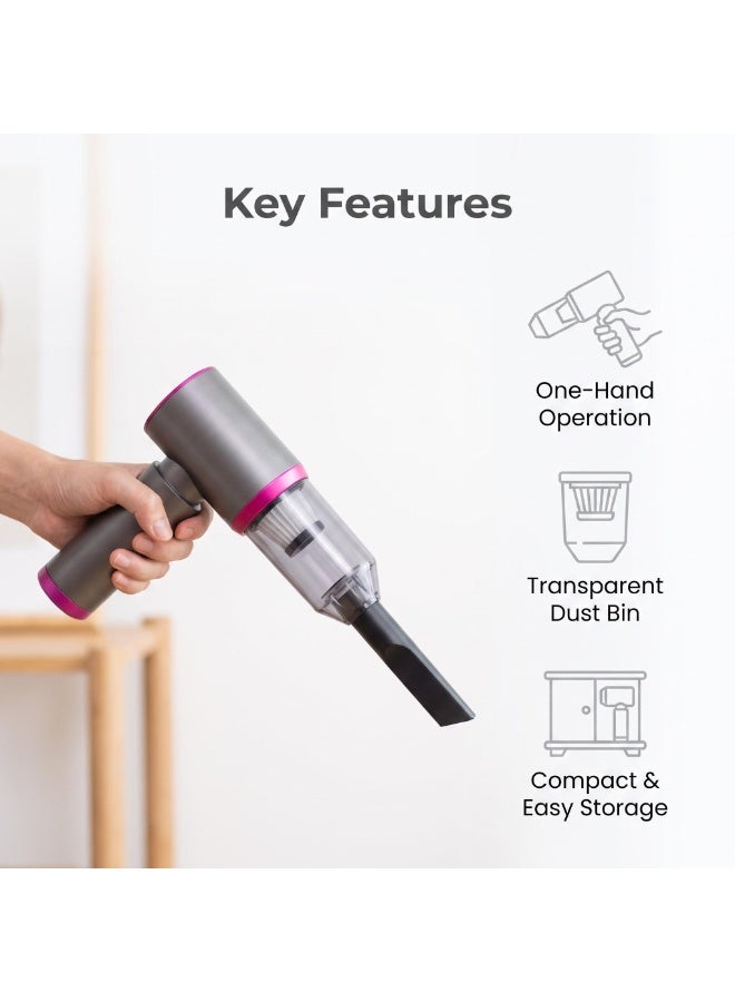 Mini Handheld Car Vacuum Cleaner with15000Pa, 100W 3-Speed Brushless Motor and Multi-Nozzles for Car, Home & Pet - Image 3