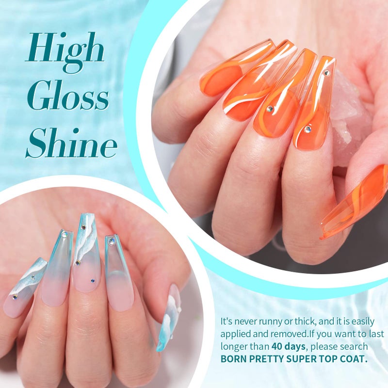 Born Pretty Jelly Gel Nail Polish Set Spring Summer Crystal Glass Translucent Pastel Gel Polish Blue Red Green Yellow Pink Soak Off U v Gel Polish 7ML 6PCS - Image 4