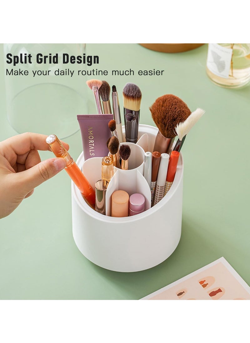 Generic - Cosmetic Brush Organizer with Lid 360 Degree Rotating Makeup Holder Dustproof Storage Container for Makeup and Beauty Products - Image 1