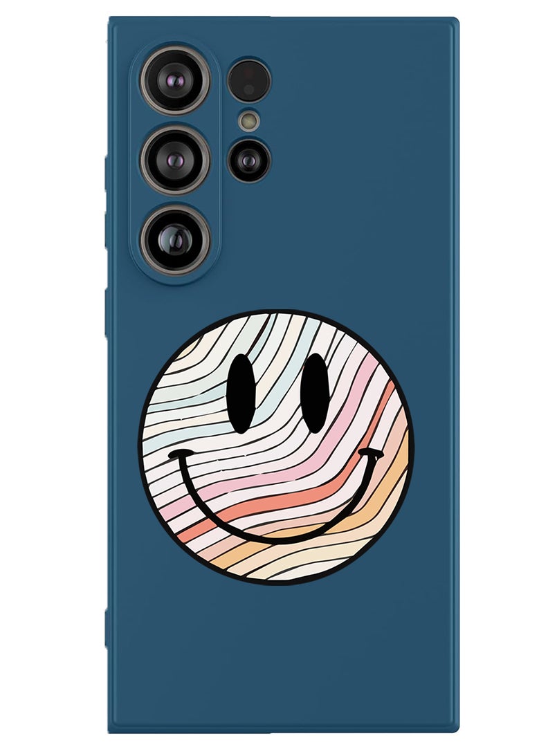 Theodor Protective Slim Fit Case Liquid Silicone Cover with Full Body Protection Anti-Scratch Shockproof Case For Samsung Galaxy S25 Ultra (Blue) - Smiley - Image 1