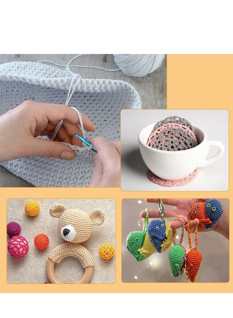 SYOSI طقم مفاتيح كروشيه 6 قطع، مفاتيح محمولة 3/4/5 مم مع 20 دبوس ملون بلاستيكي مشبك أدوات حياكة للفنون اليدوية - Image 4