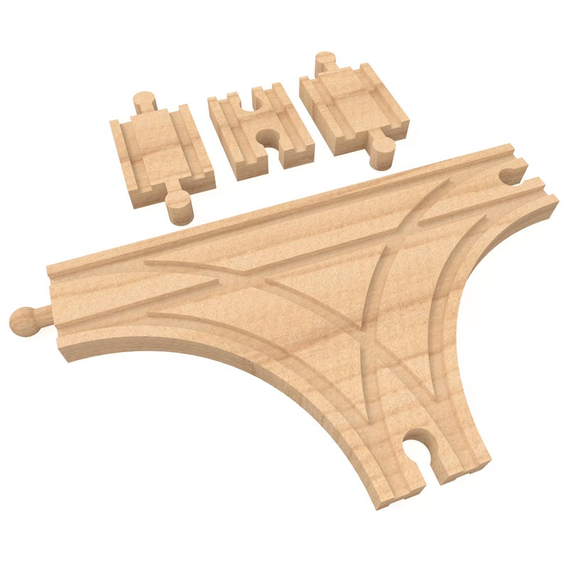 Orbrium Wooden Train Tracks Adapters T Track Male Male and Female Female Connectors Switch Tracks Accessories Compatible with Thomas and Friend Brio 4 Pieces by ORBRIUM - Image 2