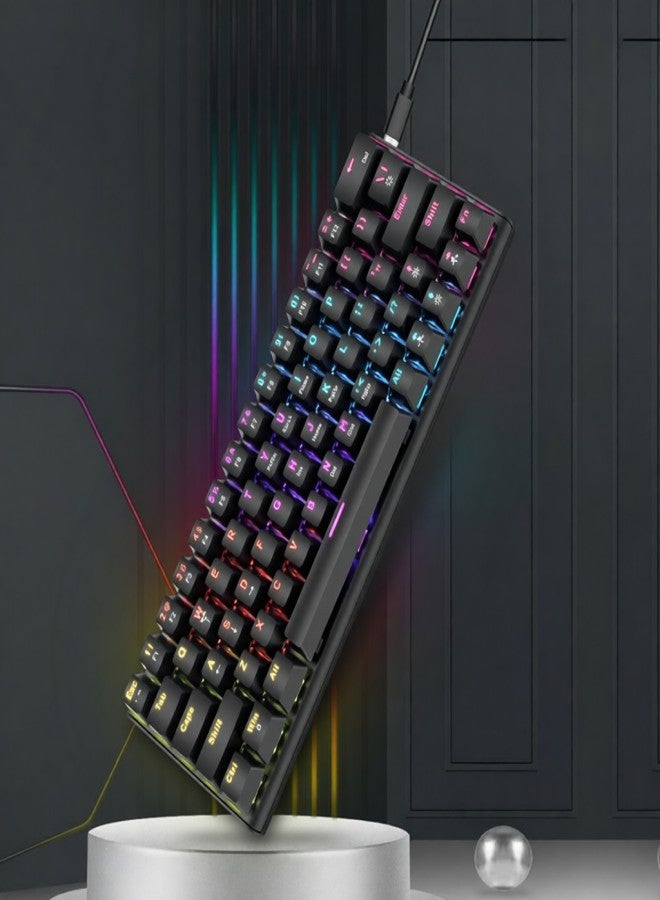 BAJEAL Mechanical Keyboard Wired Gaming Illuminated Keyboard with Colorful Backlit Custom 63 Keys Office Keyboard - Image 5