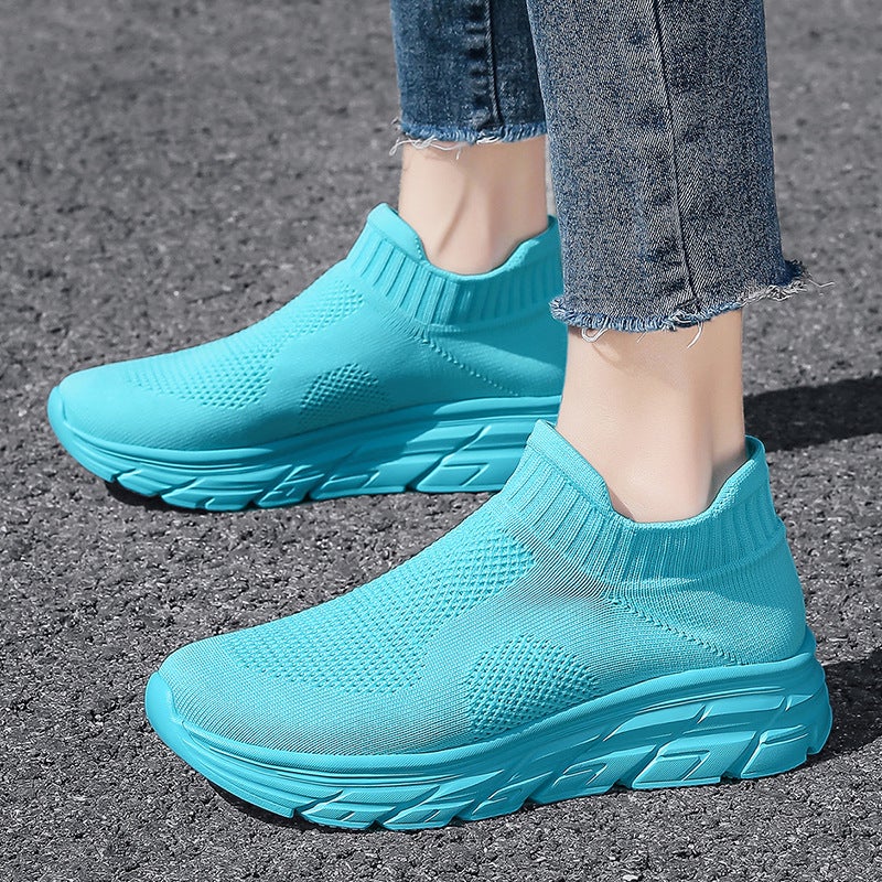 Socks Shoes Women'S Cold Soak New Soft Sole Lightweight Slip-On Men'S Walking Shoes Thick Sole Mesh High-Height Shoes Trendy Shoes - Image 4