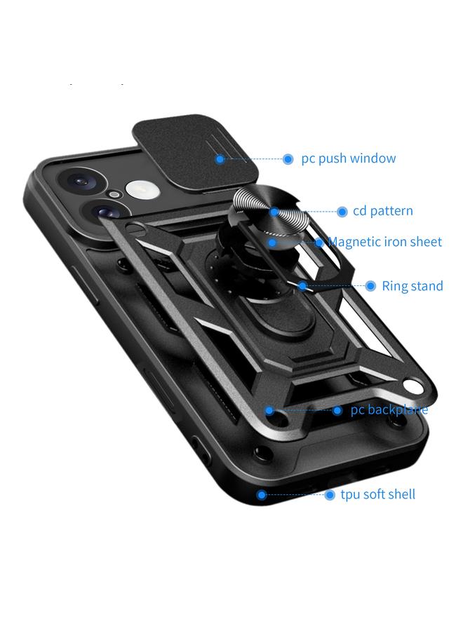 S-TOP Case For iPhone 16 Sliding Camera Cover Design TPU+PC Phone Case - Image 3